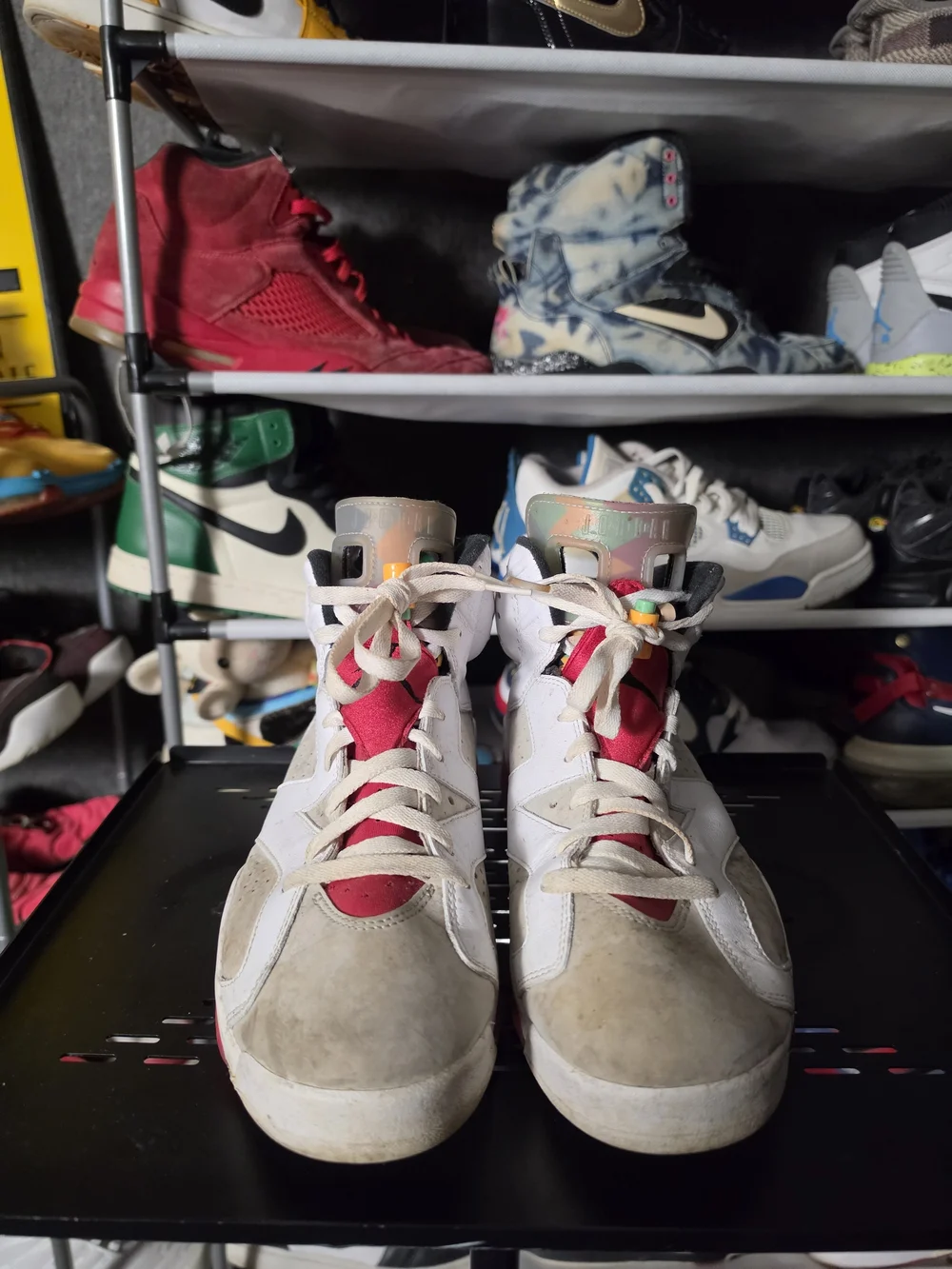 🔥 Jordan Men’s Retro 6 Rare Hare White Pink Cream Basketball Size 10 Sneakers